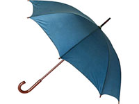 Зонт-трость полуавтоматический с деревянной ручкой, синий
