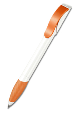 Шариковая ручка HATTRIX SOFT SENATOR, бело-оранжевая, цвет чернил синий