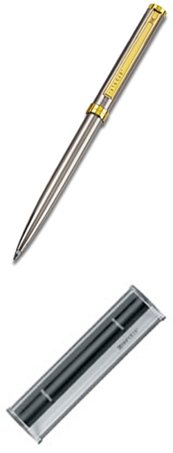 Шариковая ручка DELGADO SENATOR металл с позолотой + футляр 154