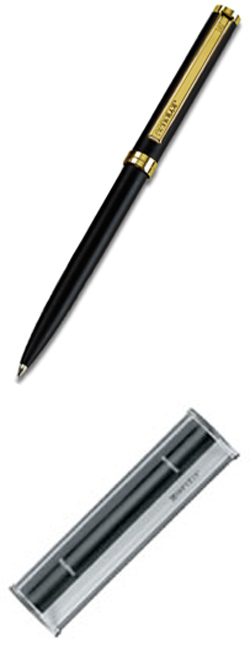 Шариковая ручка DELGADO SENATOR матово-черная с позолотой