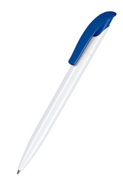 Шариковая ручка СHALLENGER BASIC SENATOR белый корпус/синий клип, цвет чернил черный