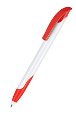 Шариковая ручка СHALLENGER SOFT SENATOR, белый корп/красный клип
