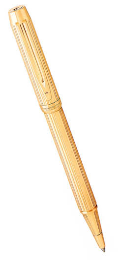 Шариковая ручка Waterman Men100, цвет: Solid Gold (золото 750 пробы, 16.66), стержень: Mblu (26090)