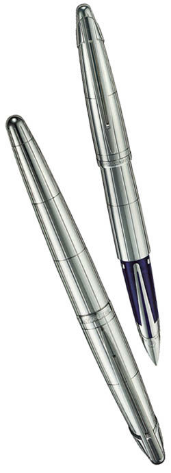 Перьевая ручка Waterman Edson, цвет: Silver (серебро 925 пробы, 18.97), перо: золото 18К
